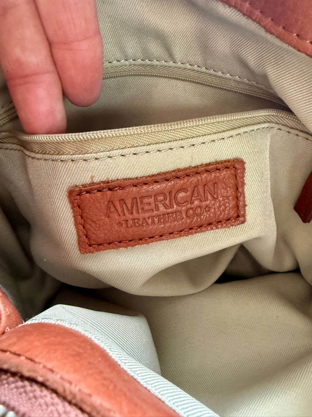 American Leather Company Triple Entry Leather Satchel - Picture 9 of 16